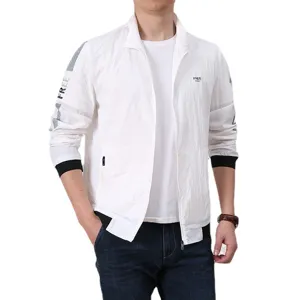 Men lightweight sun protection outdoor sports running quick drying casual white jacket top