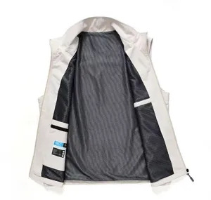 Men casual outdoor vest quick dry stand collar multi pocket lightweight jacket detail view