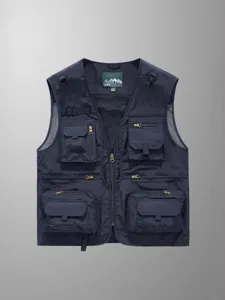 Men's Outdoor Multi-Pocket Tactical Vest Breathable Mesh Fishing Photography Vest