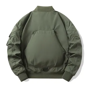 Men's Military Bomber Jacket Retro Multi-Pocket Cargo Outerwear Functional Flight Coat