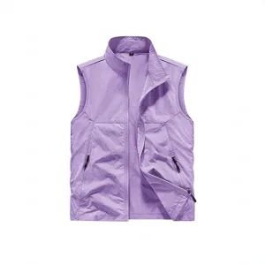 Gilet casual da uomo con collo alto, asciugatura rapida, tasche multiple per pesca e outdoor