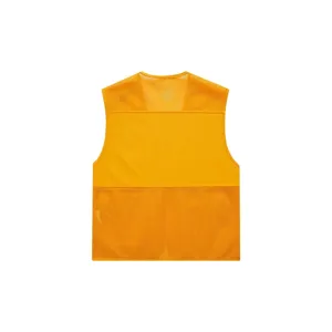 Men women breathable mesh work vest outdoor casual sportswear orange sleeveless waistcoat.