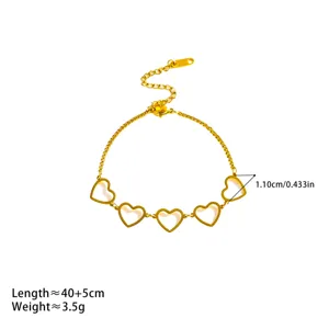 Gold minimalist hollow heart chain bracelet or necklace elegant fashion jewelry accessory new