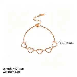 Minimalist rose gold hollow heart pendant necklace detail, elegant chain with adjustable length.