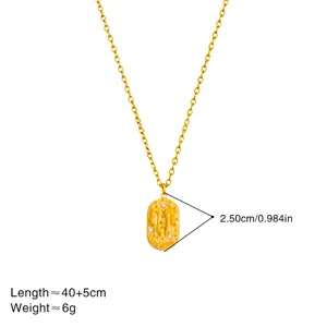 Exquise collier pendentif zodiaque Gémeaux en acier inoxydable plaqué or 18K avec strass.