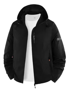 Giacca leggera con cappuccio protezione solare uomo estate casual traspirante top