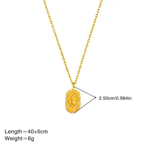 Collier pendentif zodiaque Capricorne en acier inoxydable doré avec cristaux.