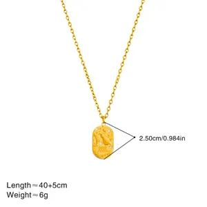 Collier pendentif strass zodiaque acier inoxydable plaqué or 18k vue détaillée
