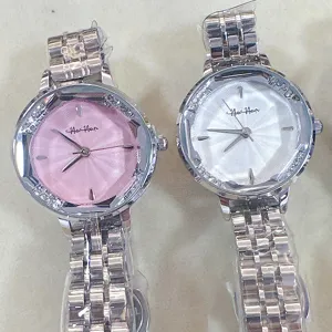Orologio donna cinturino acciaio inox al quarzo minimalista lunetta cristallo