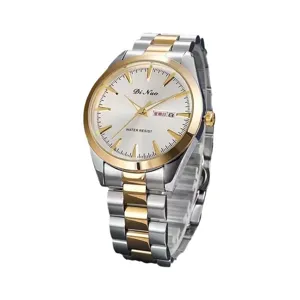 DINUO quartz watch dual calendar solid steel strap waterproof couple minimalist stylish main view