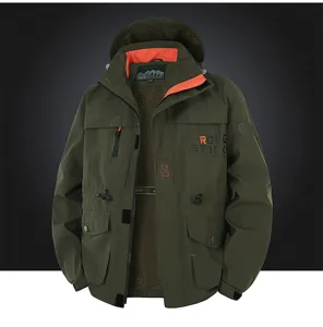 Giacca con cappuccio impermeabile tattica da esterno da uomo cappotto militare autunno