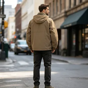 Giacca uomo con cappuccio outdoor casual primavera autunno elegante antivento streetwear