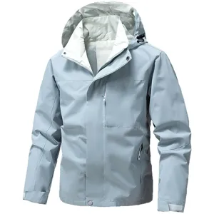 Homme Femme Imperméable Extérieur Coupe-Vent Veste À Capuche Printemps Automne Mode Travail Manteau