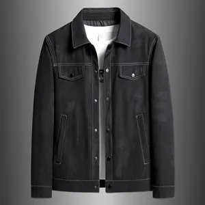 Mens Casual Lapel Jacket Autumn Winter Trend Brand All Over Print Outerwear Hong Kong Style Long Sleeve Top