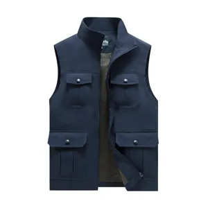 Men's outdoor fishing zipper tactical vest casual multi-pocket sleeveless waistcoat