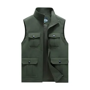 Men's Outdoor Fishing Cargo Vest Casual Sleeveless Multi-Pocket Jacket Spring Autumn Style