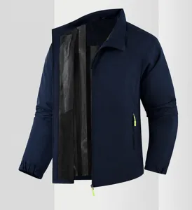 Giacca a vento impermeabile con collo in piedi per uomo e donna, stile casual retrò all'aperto.