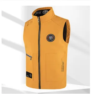Men casual tactical vest breathable zipper workwear sleeveless jacket spring autumn outdoor