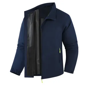 Giacca A Vento Impermeabile da Uomo Collo In Piedi Capospalla Casual Business Vestibilità Larga Manica Lunga Cappotto con Cerniera