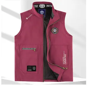 Men's Casual Tactical Vest Lightweight Full Zip Multi-Pockets Spring Fall Outerwear