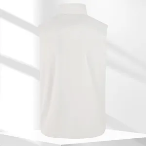 Men's solid color casual workwear vest sleeveless jacket back view, breathable and stylish.