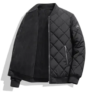 Giacca Trapuntata Invernale da Uomo Foderata in Pile Imbottita Collo Alto Cappotto da Baseball Capispalla Caldo Casual Giacca con Tasca con Cerniera