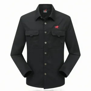 Men Casual Outdoor Workwear Shirt Or Multi-Pocket Cargo Pants Durable Breathable Polyester Long Sleeve Loose Top Bottom