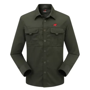 Men's outdoor tactical long sleeve work shirt with pockets casual military style top