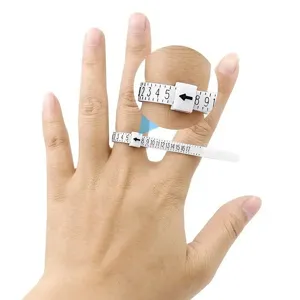 Plastic ring sizer measuring tool for finger size detection and precise measurement detail