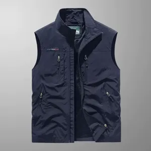 Men's tactical outdoor multi-pocket fishing vest casual spring autumn sleeveless jacket.