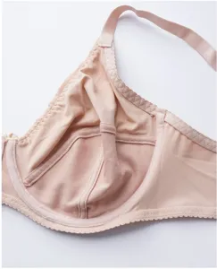 Close-up of the ultra-thin plus size bra interior structure, showing comfortable fabric detail.