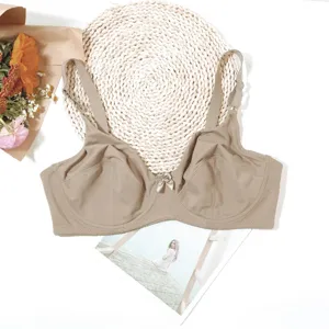 Plus-size smooth thin full-cup bra for women, designed for side support and anti-sagging comfort.