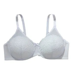 Women Plus Size White Lace Thin Cup Bra Sexy Underwear And Comfortable Lingerie