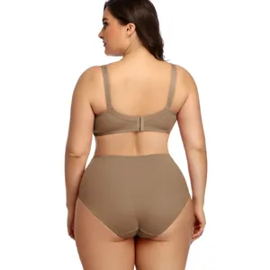 Plus size bra set ultra thin sexy underwear comfortable breathable big cup smooth bra