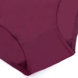 Close-up detail of smooth purple women underwear, showing fine stitching and soft fabric.