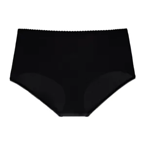 Women's black mid-waist breathable comfortable panties seamless daily underwear briefs