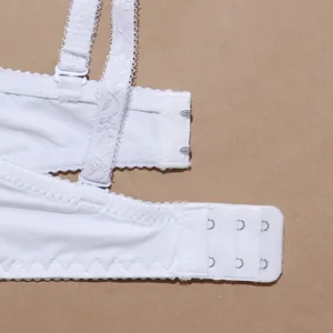 White lace women bra adjustable straps hook and eye closure comfortable breathable underwear