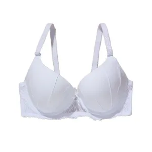 White lace push up bra for women comfortable breathable underwire lingerie main view