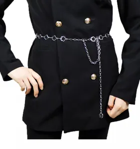Metal flower waist chain for women fashion dress decorative belt elegant silver chain accessory
