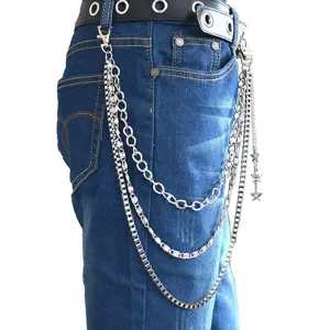 Hip-hop metal pants chain multi-layer wallet chain hip hop streetwear jeans accessories