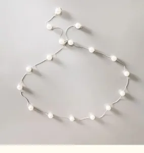 Parel tailleketting voor vrouwen, delicate zilveren ketting met witte parels voor jurken.