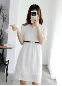 Stylish women waist belt with elegant double pearl buckle, thin black strap for dresses and daily wear.