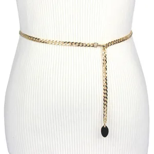 Vrouwen Mode Metaal Ketting Taille Riem Eenvoudig Elegant Verstelbaar Lichaam Ketting Jurk Pak Decoratieve Tailleband Sieraden