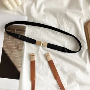 Ceinture de Taille Élastique Mode pour Femmes Boucle en Métal Minimaliste Ceinture Fine pour Robe Manteau