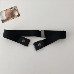 Détail de ceinture invisible élastique, sangle de taille stretch sans boucle pour jean quotidien.