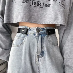 Ceinture élastique invisible réglable pour jeans, sangle de taille confortable extensible.