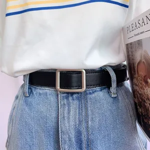 Damen schwarzer Gürtel schlicht vielseitig Modischer Taillengürtel für Jeans stilvoll Accessoire