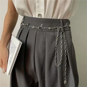 Stylish Silver Metal Butterfly Waist Chain Women Dress Decorative Belt Pants Chain