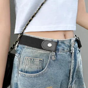 Cinturón elástico invisible sin hebilla para mujer, correa de cintura cómoda para vaqueros.