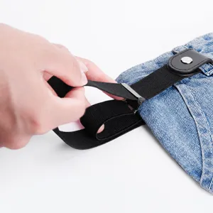 Cinturón elástico ajustable para mujer, cinturón de jeans invisible y sin costuras cómodo.